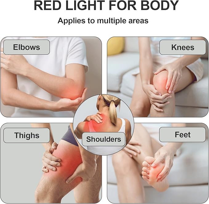 Red Light Therapy Device - 660nm Red & 850nm Near Infrared Light Therapy for Humans Dogs, Portable Home Travel Use (Silver White)