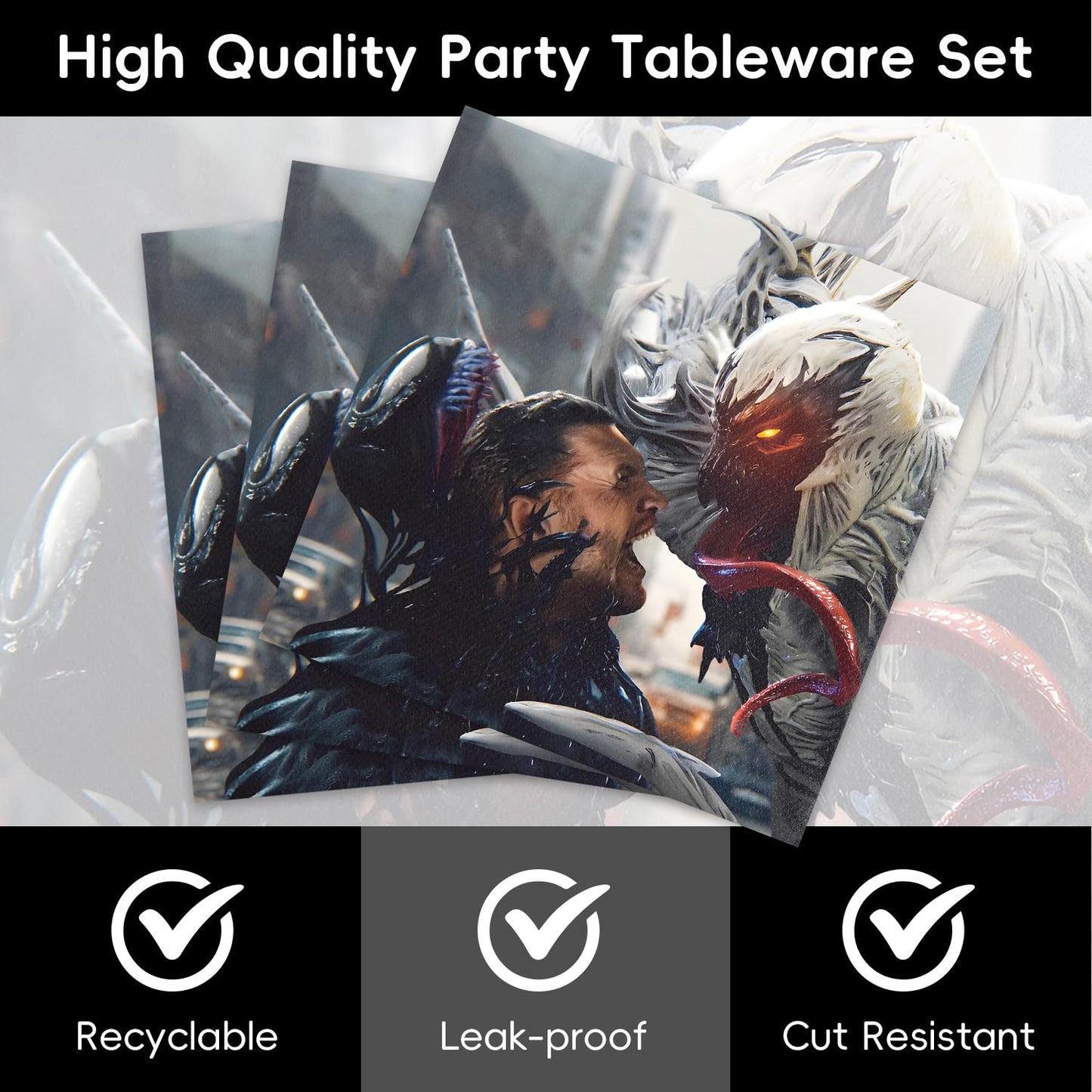 40Pack Venom Party Supplies include 20 plates, 20 napkins for The Ven-ombirthday party decoration