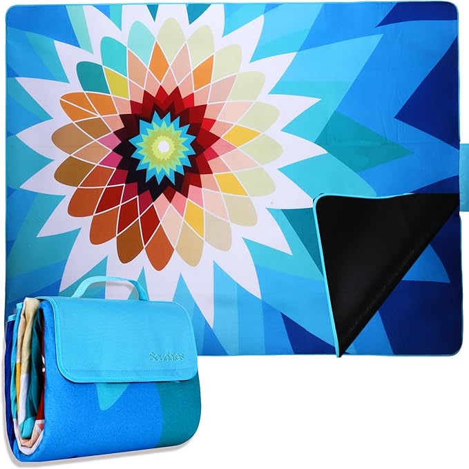 scuddles 60" x 80" Extra Large Outdoor Picnic Blanket – Waterproof, Foldable Travel Mat for Beach, Camping, Grass, Lawn, P...