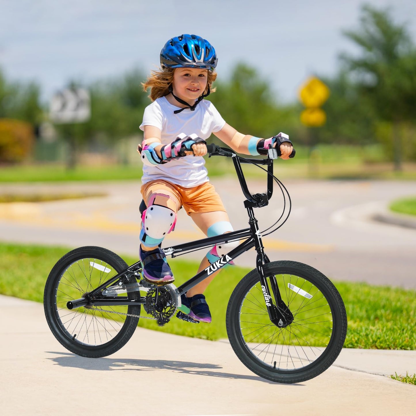 FOMAS 20 inch Kids Bike BMX Single Speed Mountain Bicycle Caliper Brake for Youth Boys Girls 7-10 (Black)