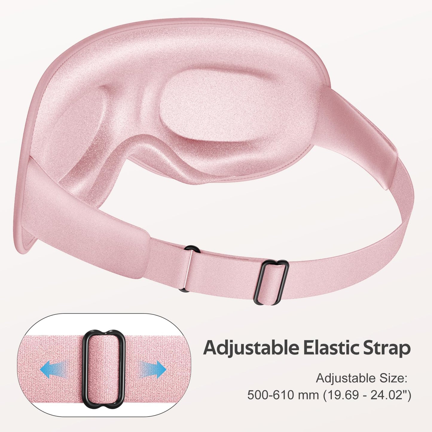 Vynix Sleep Mask for Women Men - 100% Blackout Eye Masks for Sleep - 3D Soft Sleeping Mask for Side Sleepers - Zero Pressure Lash Extensions Eye Cover Shade for Airplane Travel Essentials, Pink