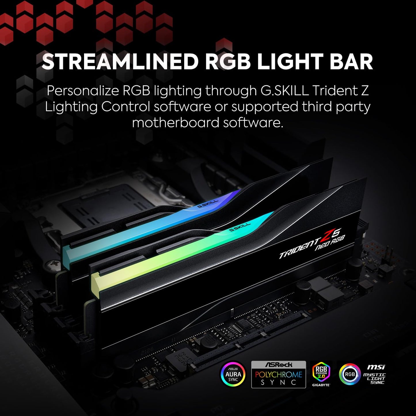 G.SKILL Trident Z5 Neo RGB DDR5 RAM 64GB (2x32GB) 6000MT/s CL26 Matte Black F5-6000J2636H32GX