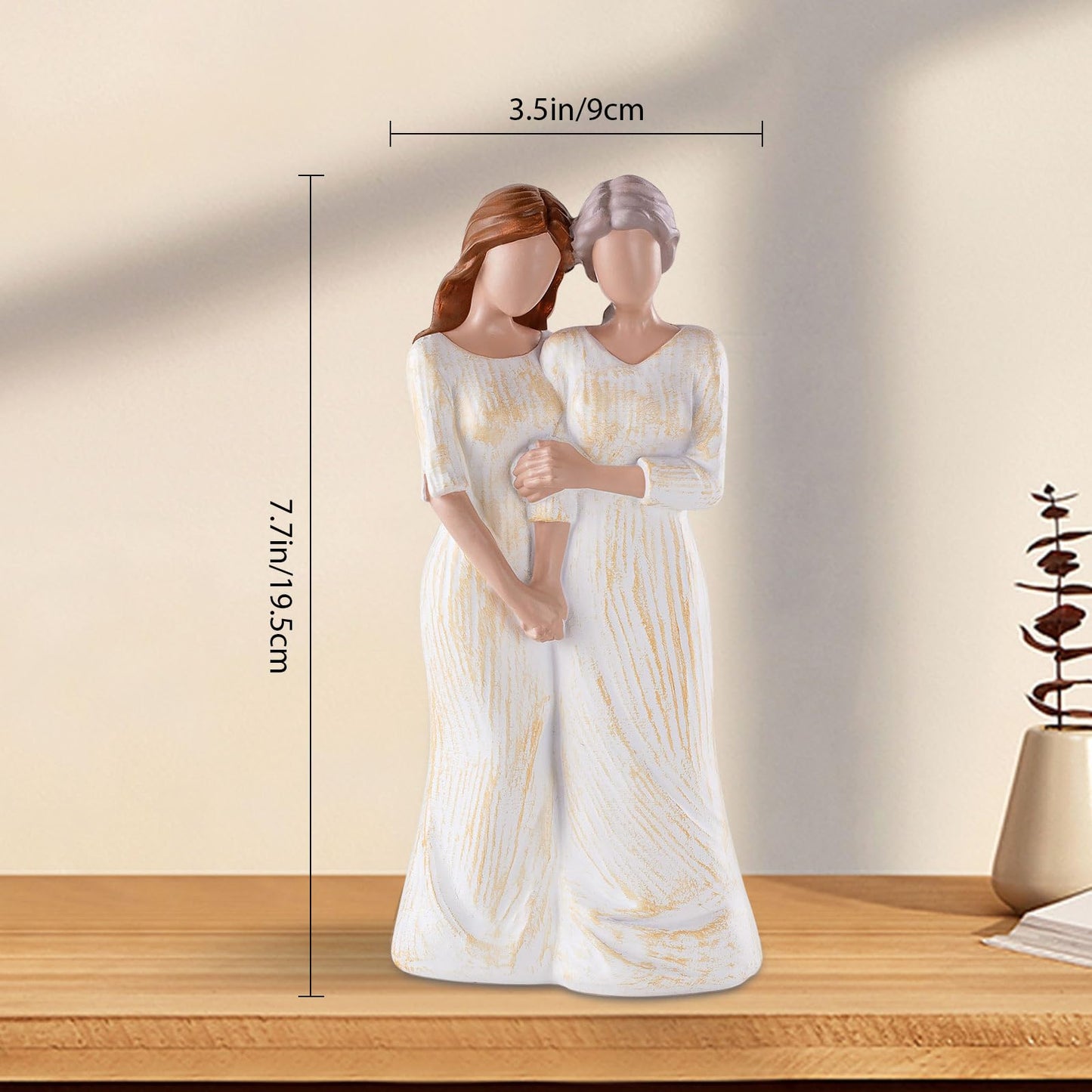 Storieme Birthday Gifts for Mom from Daughter - Mother Daughter Sculpture Keepsake for Mothers Day Christmas - Hand in Hand Figurine Gift to Mother or Daughter
