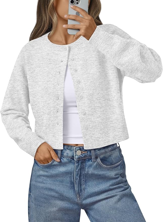 LILLUSORY Womens Cropped Cardigan Sweaters Lightweight Fall Crop Cotton Knit Y2k Outfits Fashion Button Up Clothes 2026