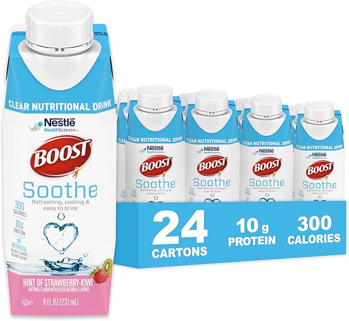 BOOST Soothe Clear Nutritional Drink – Cooling sensation - 300 Calories - 10 g Protein from Whey Protein Isolate - Hint of...