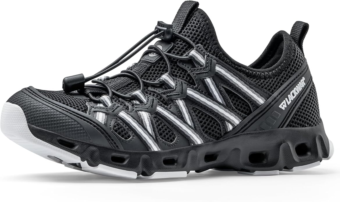 Men's Quick-Dry Water Shoes for Hiking Fishing Lightweight Water Sneakers with Non-Slip Sole Drainage Holes Breathable Mes...