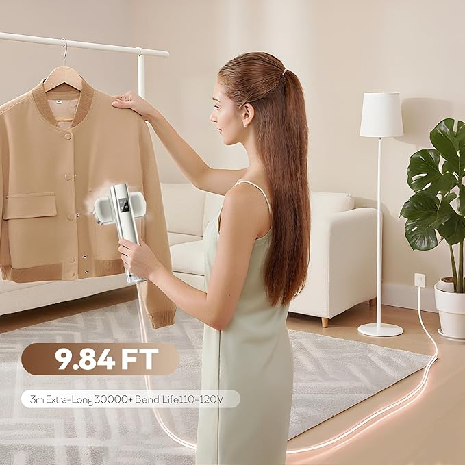 Steamer for Clothes,2-in-1 Clothes Steamer Handheld with 200ml Large Capacity,25 Min Continuous Use,4 Modes 1300W Travel Steamers with Storage Bag for Travel/Home