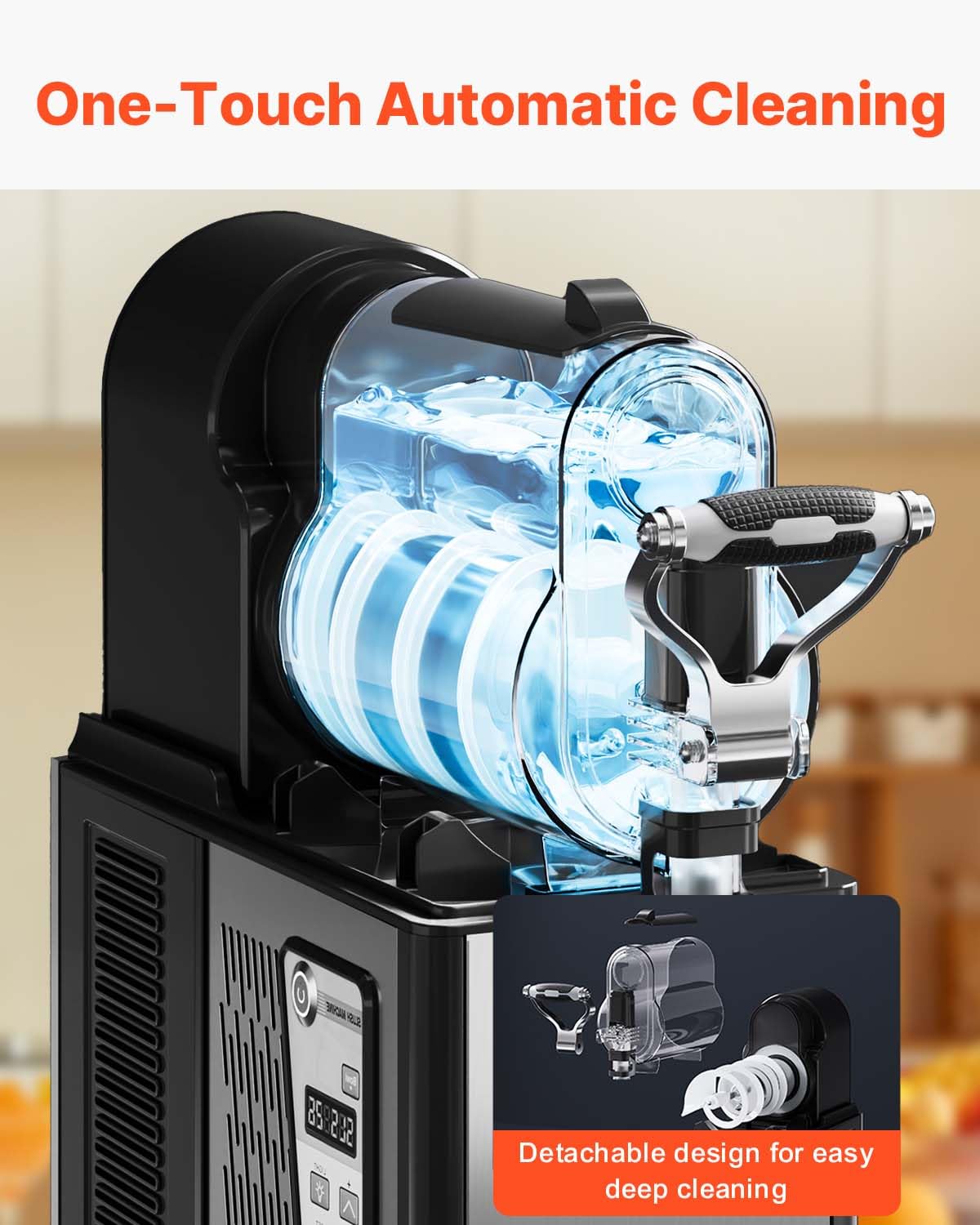 VEVOR Commercial Slushy Machine, 3L×1 Single Tank Frozen Beverage Maker, 12-Cup Stainless Steel Slushie Machine, Margarita Frozen Drink Smoothie Maker, for Restaurants, Bars, Cafes, and Food Truck