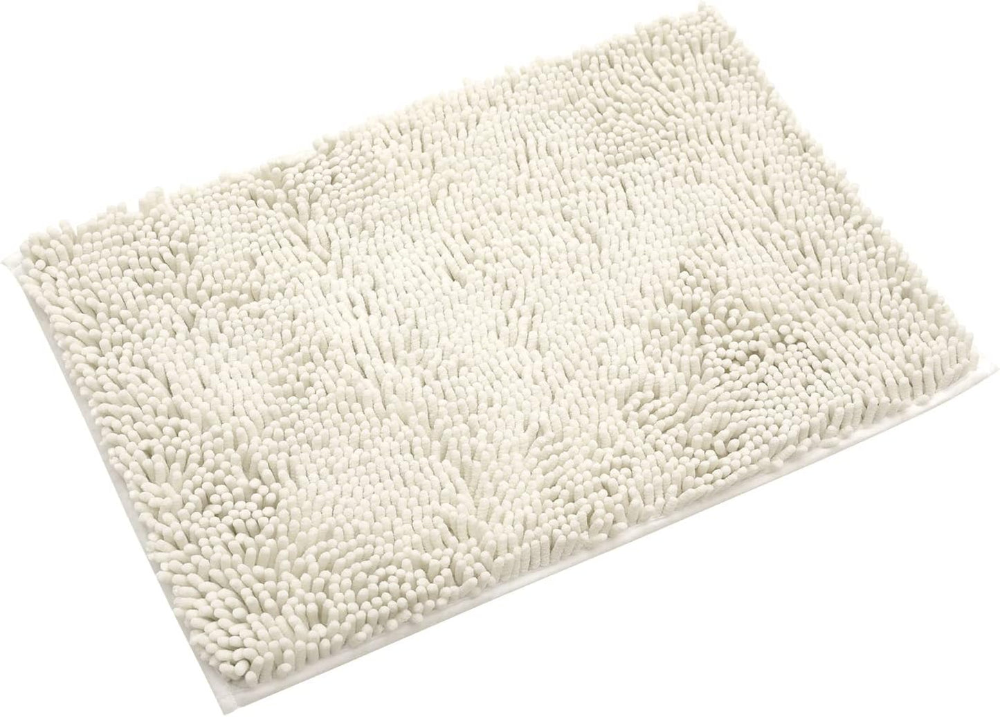 Non-Slip Bath Rug,Extra Soft Microfiber Bedroom Shag Carpet with Anti-Slip Backing,Water/Dust Absorbent Fast Dry Shower Mat,Sound Insulated Stairs Pad,Machine Washable (Ivory,23 x 35 Inches)