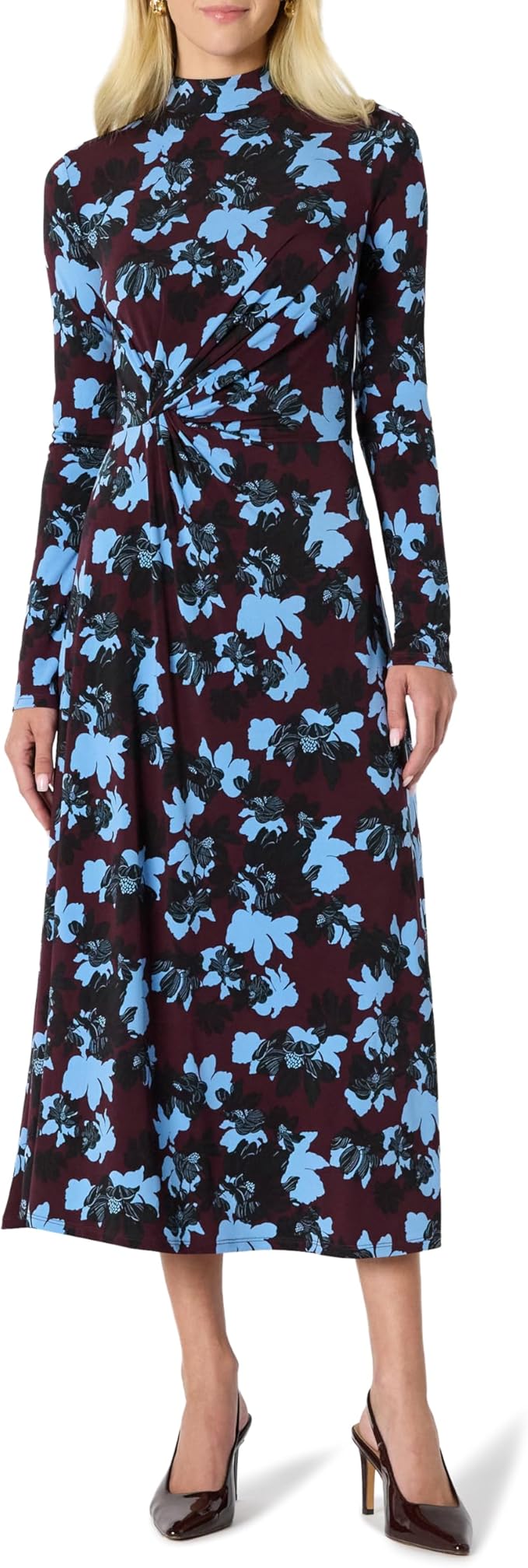 Amazon Essentials (Demi's Pick) Women's Fit and Flare Long-Sleeved Short Maxi Dress
