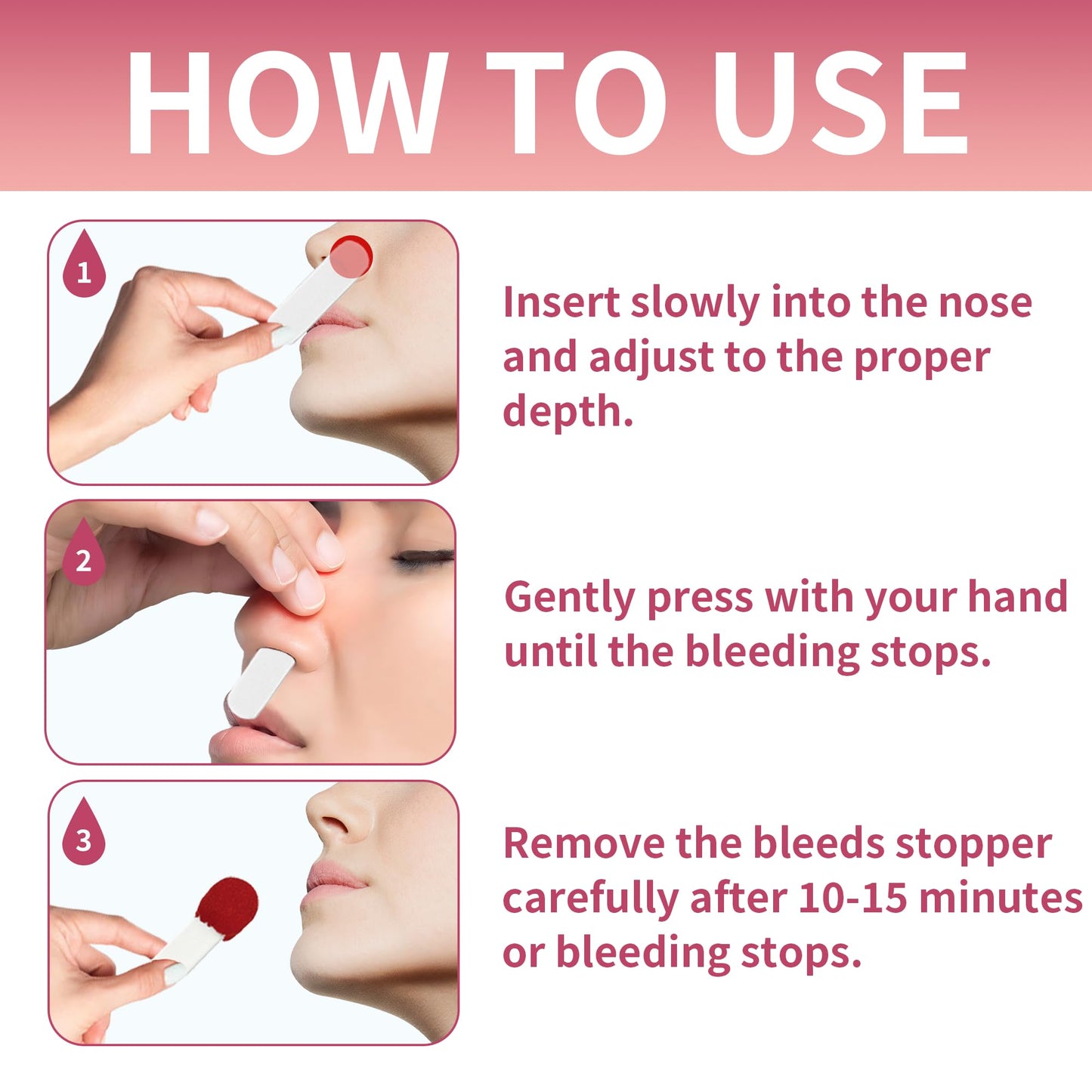 10 Pack Nosebleed Stopper Plugs - Individually Packed-Portable-Super Absorbent Nose Stopper- Helps Stop Nosebleeds Quickly and Painlessly-Stops Bleed for Adults and Kids (10 Pack)