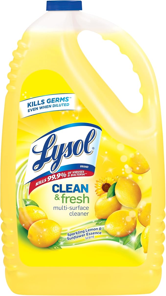 Lysol Multi-Surface Cleaner, Sanitizing and Disinfecting Pour, to Clean and Deodorize, Sparkling Lemon and Sunflower Essen...