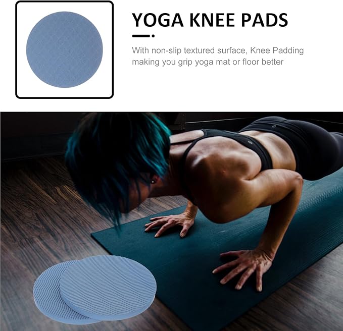 ABOOFAN Yoga Knee Pad and Elbow Cushion, High-elasticity 15mm Thick Household Yoga Kneeling Support Pads for Pilates, Workout, and Floor Exercises – Navy Blue, 1 Pair