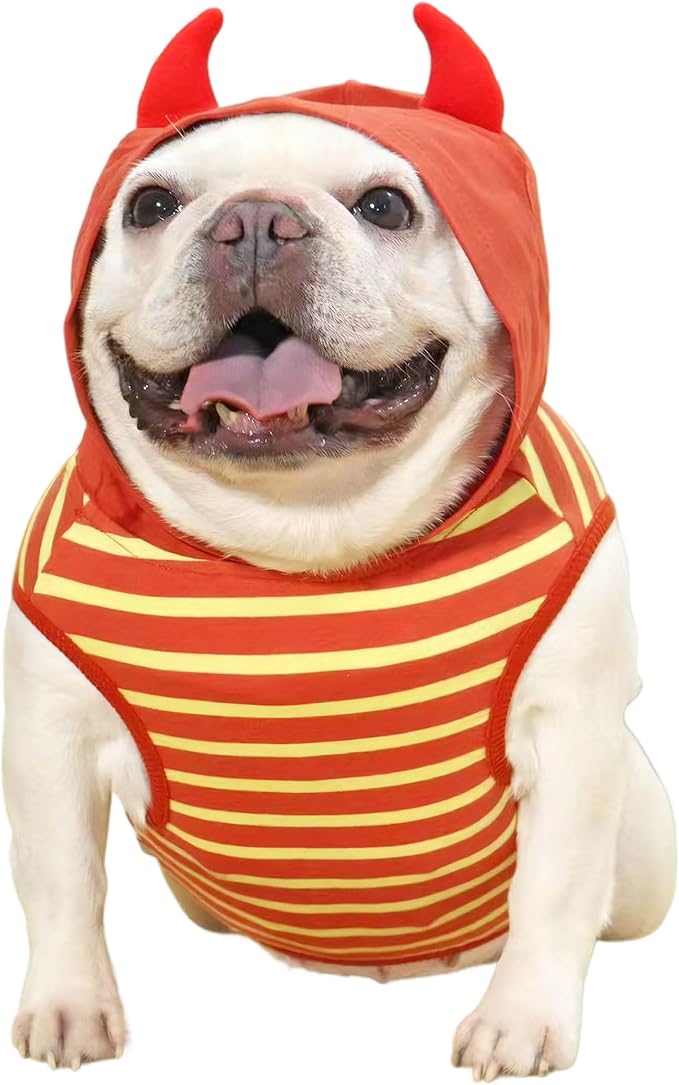 CHEERTAILS Dog Halloween Costumes for Medium Dogs, French Bulldog Clothes Frenchie Halloween Dog Costume Tank Top Summer S...