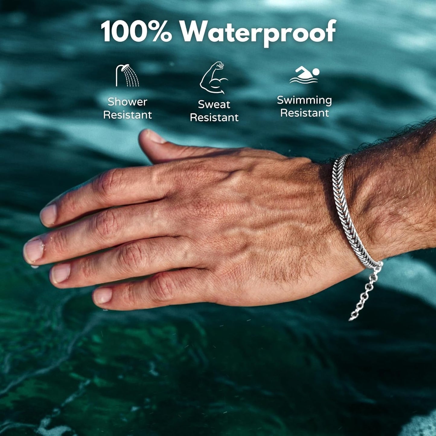 Galis Promise Bracelet For Boyfriend - Premium Stainless Steel Mens Bracelet, Silver Plated Non Tarnish - Romantic Gift Set with Message Card - Birthday, Anniversary, Valentine's Day
