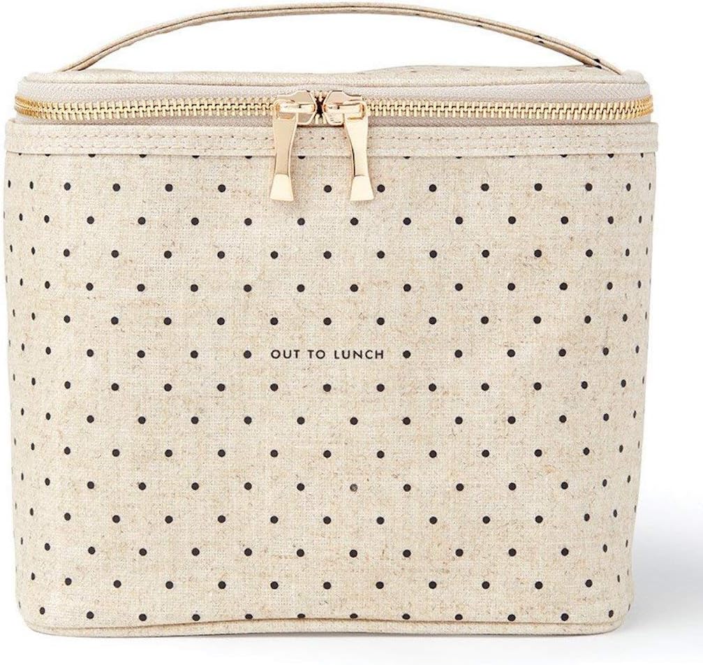 Kate Spade New York Insulated Lunch Tote, Cute Lunch Bag for Women, Compact 8 x 4.5 x 7.23" Size, Deco Dots (Out To Lunch)