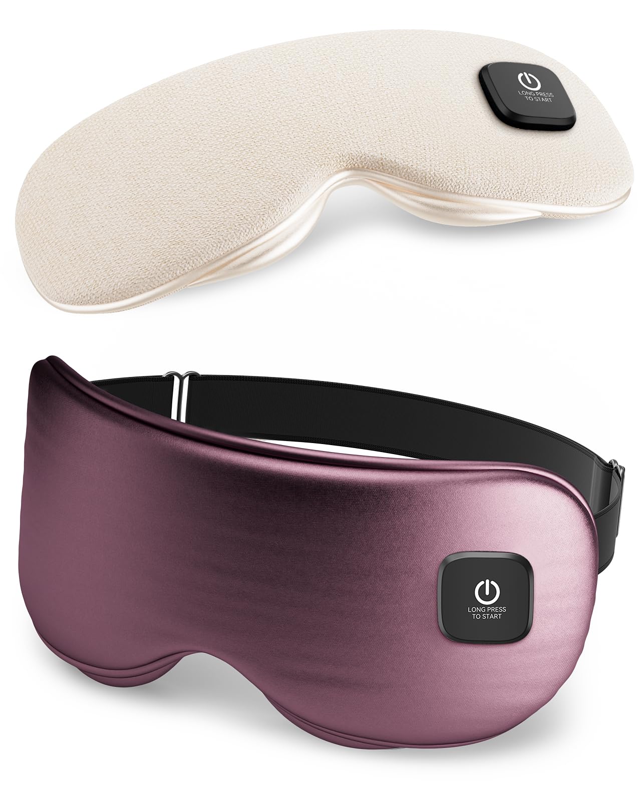 Azang Heated Eye Mask - Cordless Eye Mask for Dry Eyes, Eye Relief, Improved Sleep, Washable Eye Heating pad for Travel and with Replaceable Shell (Purple)