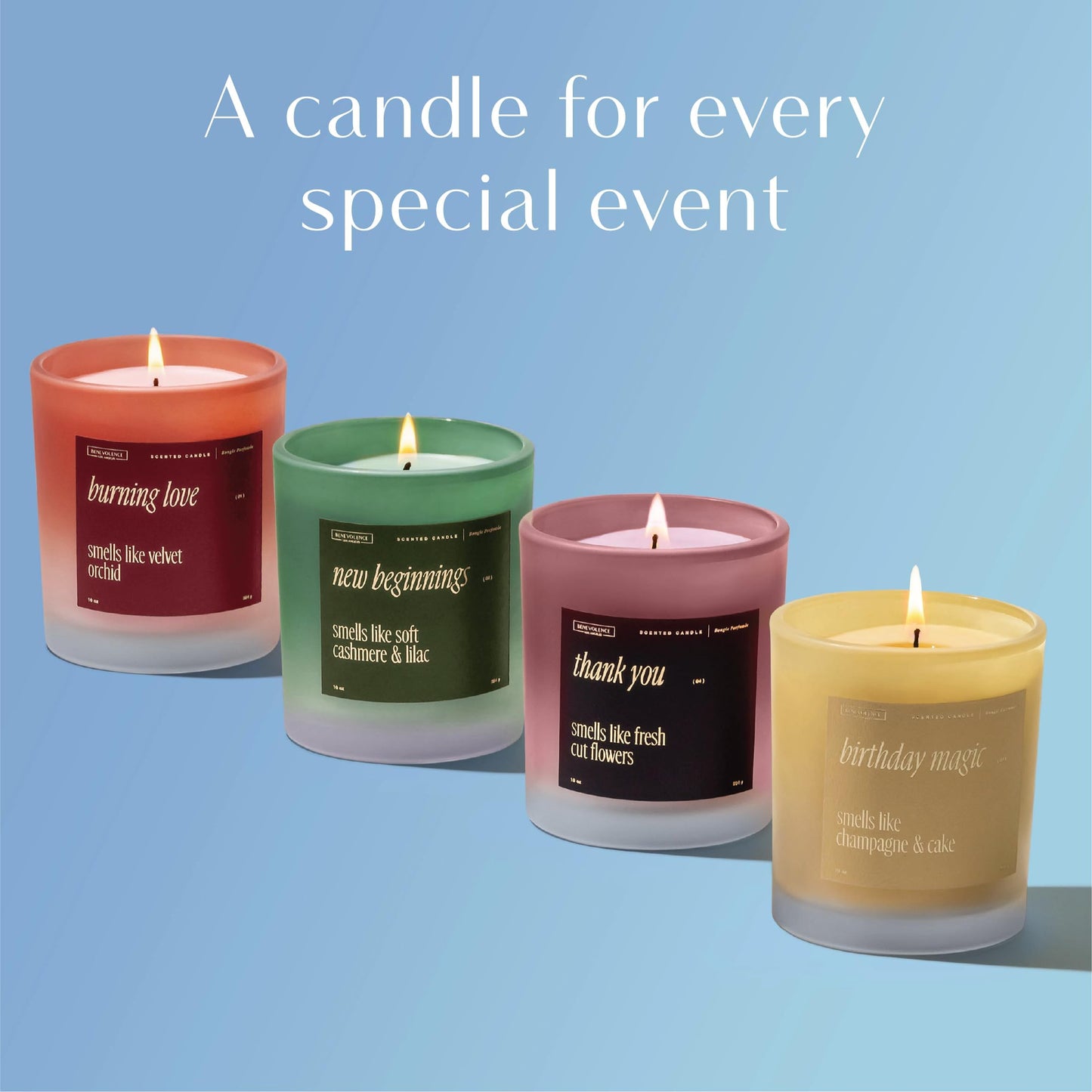 Benevolence LA Birthday Magic Scented Candles | 10 oz, 40-50 Hour Burn | Gifts for Women | Celebration Candle for Best Friend, Mom | Unique Womens Birthday Gift - Smells Like Champagne & Cake