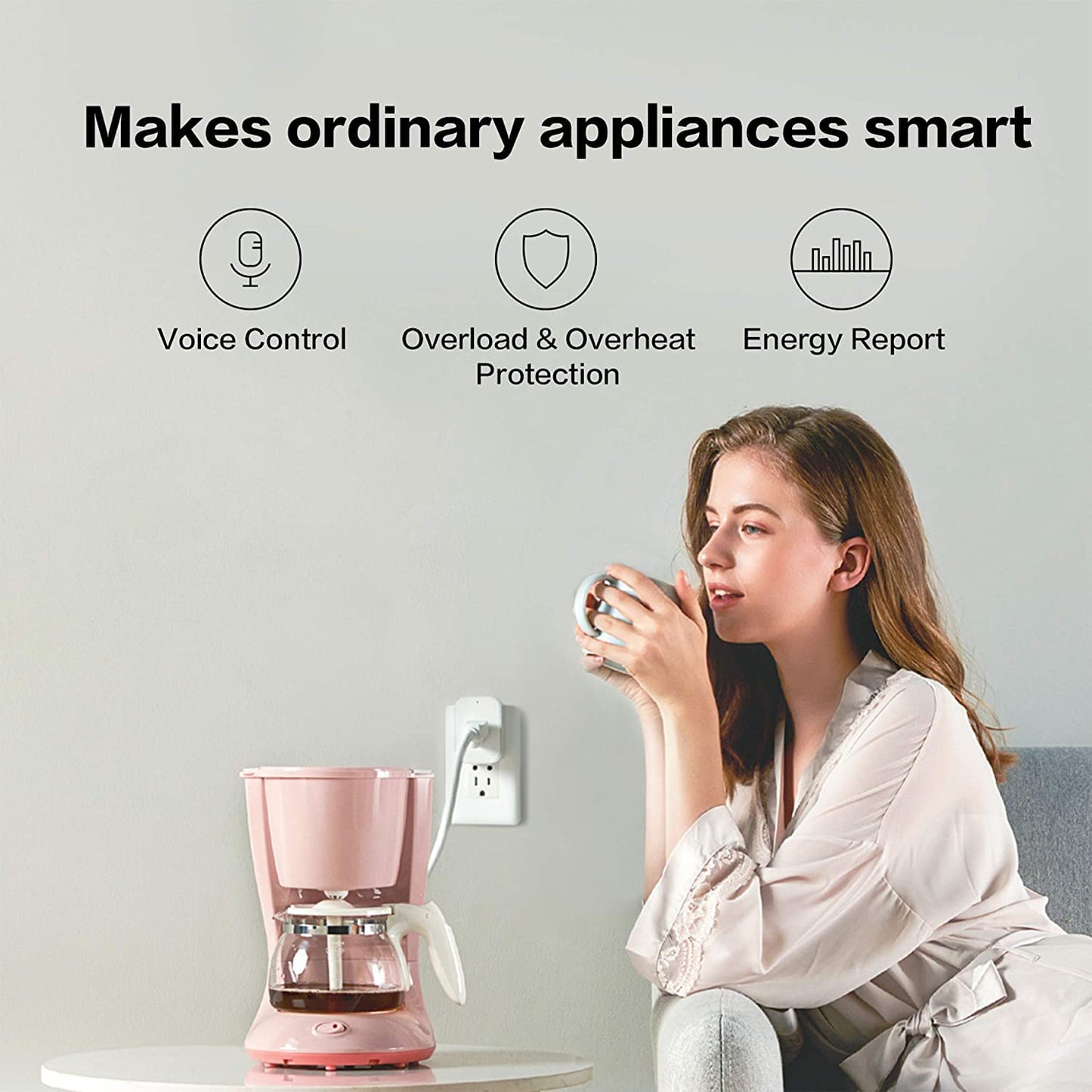 Aqara Zigbee Smart Plug With Energy Monitoring,Overload Protection,Scheduling And Voice Control, 15A Outlet Compatible With Alex