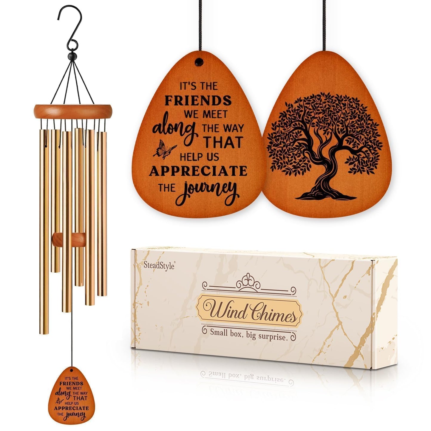 SteadStyle Friendship Gifts for Women, Wind Chime for Best Friends, Friend Gifts for Men - Wonderful Friendship Presents for Special Women BFF Garden Decoration