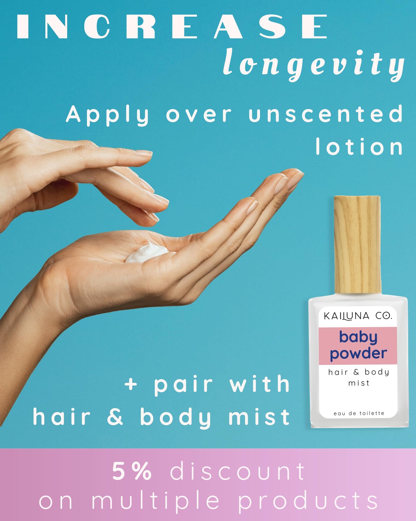 Kailuna Co. Baby Powder Pure Essential and Fragrance Oil Perfume Roll On with Pure Organic Jojoba Oil, Alcohol Free, Handmade in California