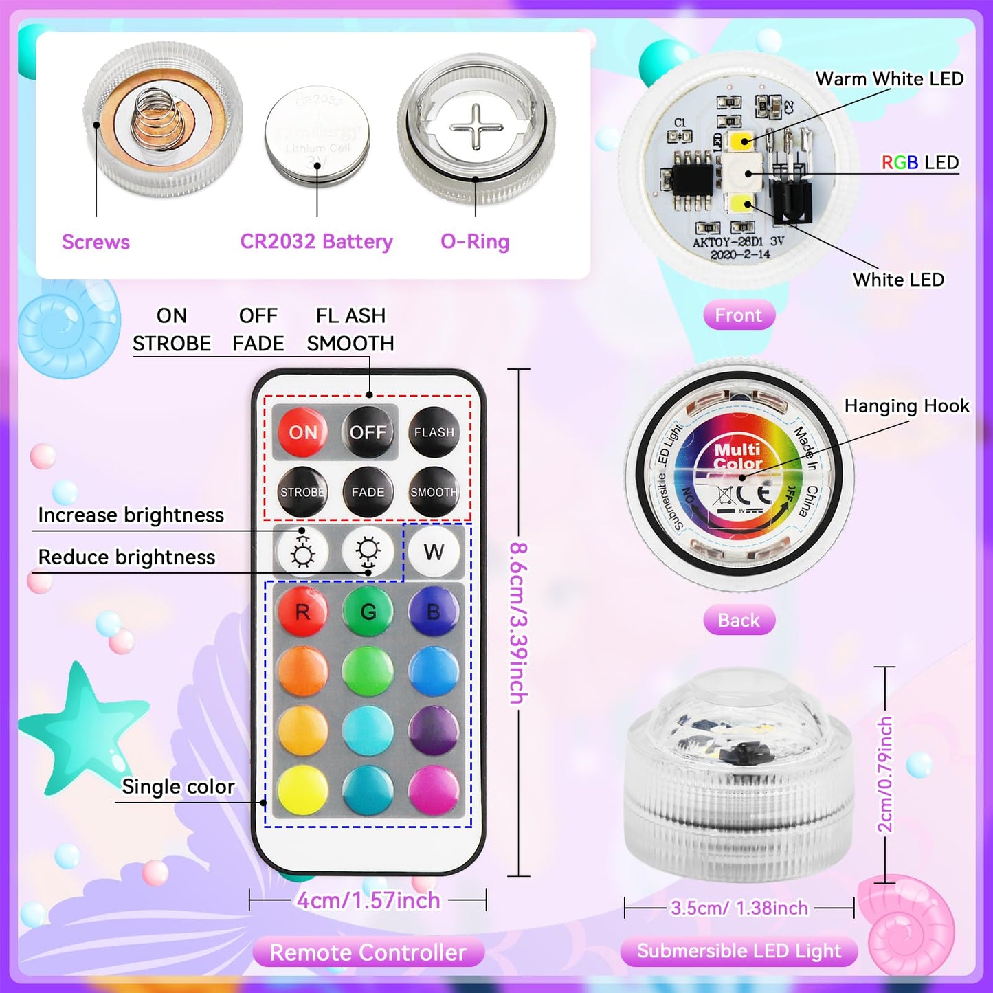 DIY Light-Up Mermaid Terrarium Kit for Kids, 3 Light Modes Mermaid Toys & Activities Kits Presents, Arts & Crafts Mermaid Gifts for Girls Age 4 5 6 7 8-12 Years Old, Birthday Gift, Bedroom Decor
