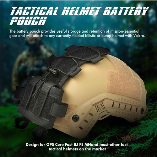 Gexmil CNC PVS15/18 Night Vision Goggles Mount for L4G24 NVG Mount and Tactical Helmet Battery Pouch MK2 Helmet Battery Pack(Black)