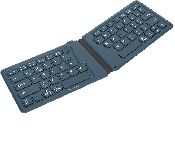 Targus Ergonomic Foldable Bluetooth Keyboard, Split Travel Keyboard Wireless, Rechargeable Portable Wireless Keyboard for ...