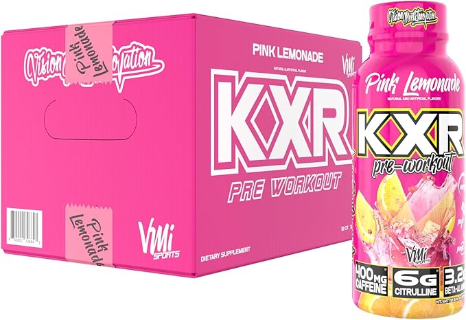 VMI Sports KXR High Stimulant Pre-Workout Energy Ready to Drink 400mg Caffeine, 6g Citrulline, 3.2g Beta-Alanine | Delicio...