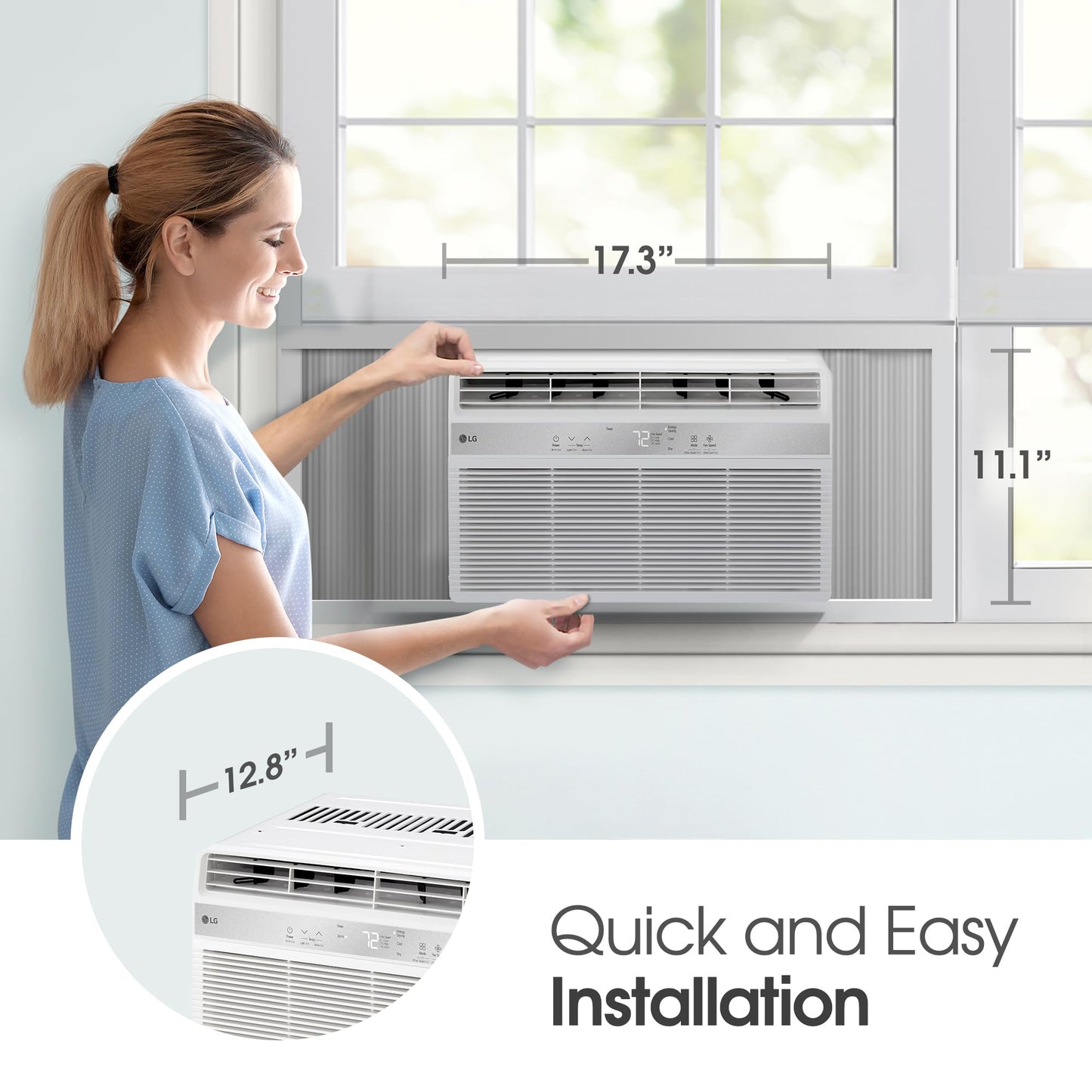 Lg 5,000 Btu Window Air Conditioner, Cools 150 Sq.Ft. (10 X 15 Room Size), Quiet Operation, Electronic Control Ac Unit With Re