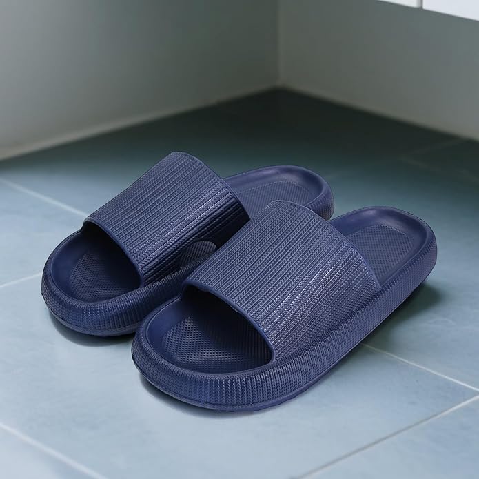 Cloud Slippers for Women and Men, Ultra Comfortable Pillow House Slippers, Lightweight Shower Shoes with Thick Sole, Non-S...