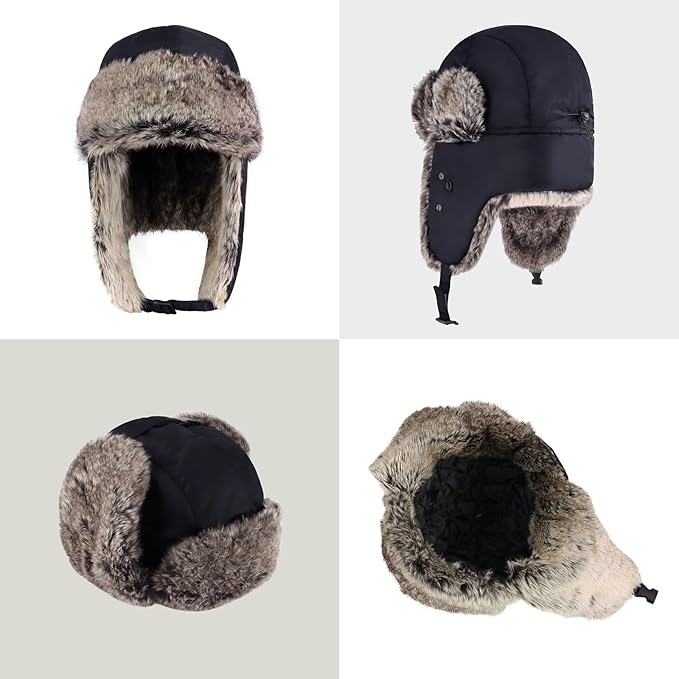 CHOK.LIDS Waterproof Winter Trappers Unisex Premium Strength Ushanka Ear Flap Chin Strap Cold Weather Outdoor