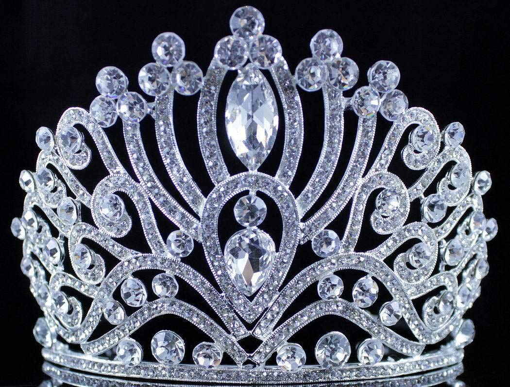 TWINKLING CLEAR WHITE AUSTRIAN CRYSTAL RHINESTONE TIARA CROWN WITH HAIR SIDE COMBS HAIR JEWELRY BRIDAL PRINCESS QUEEN COSTUME WE