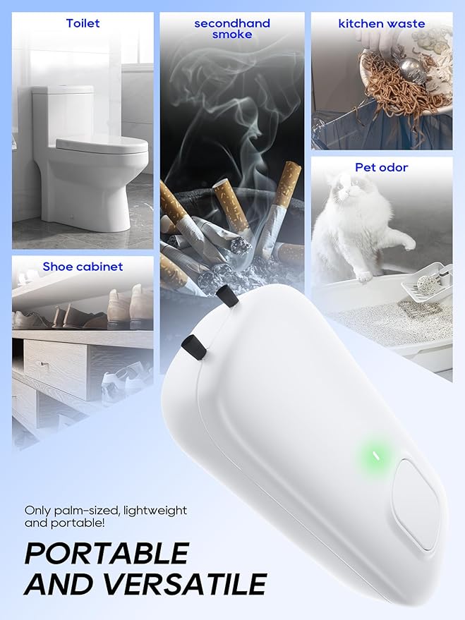 Cat Litter Deodorizer Plug in - Ozone-Free Negative Ion Air Purifier for Litter Box, Compact Odor Eliminator for Strong Pet Odors, Dog Odor Eliminators for Home, Bedroom, Kitchen (white 3pcs)