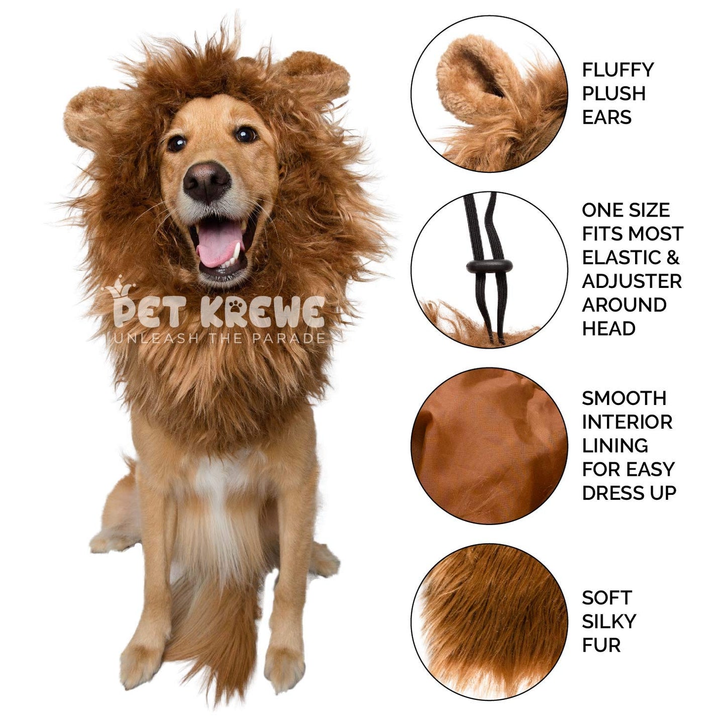 Pet Krewe Lion Mane for Dog -Lion Mane Dog Costume by Pet Krewe