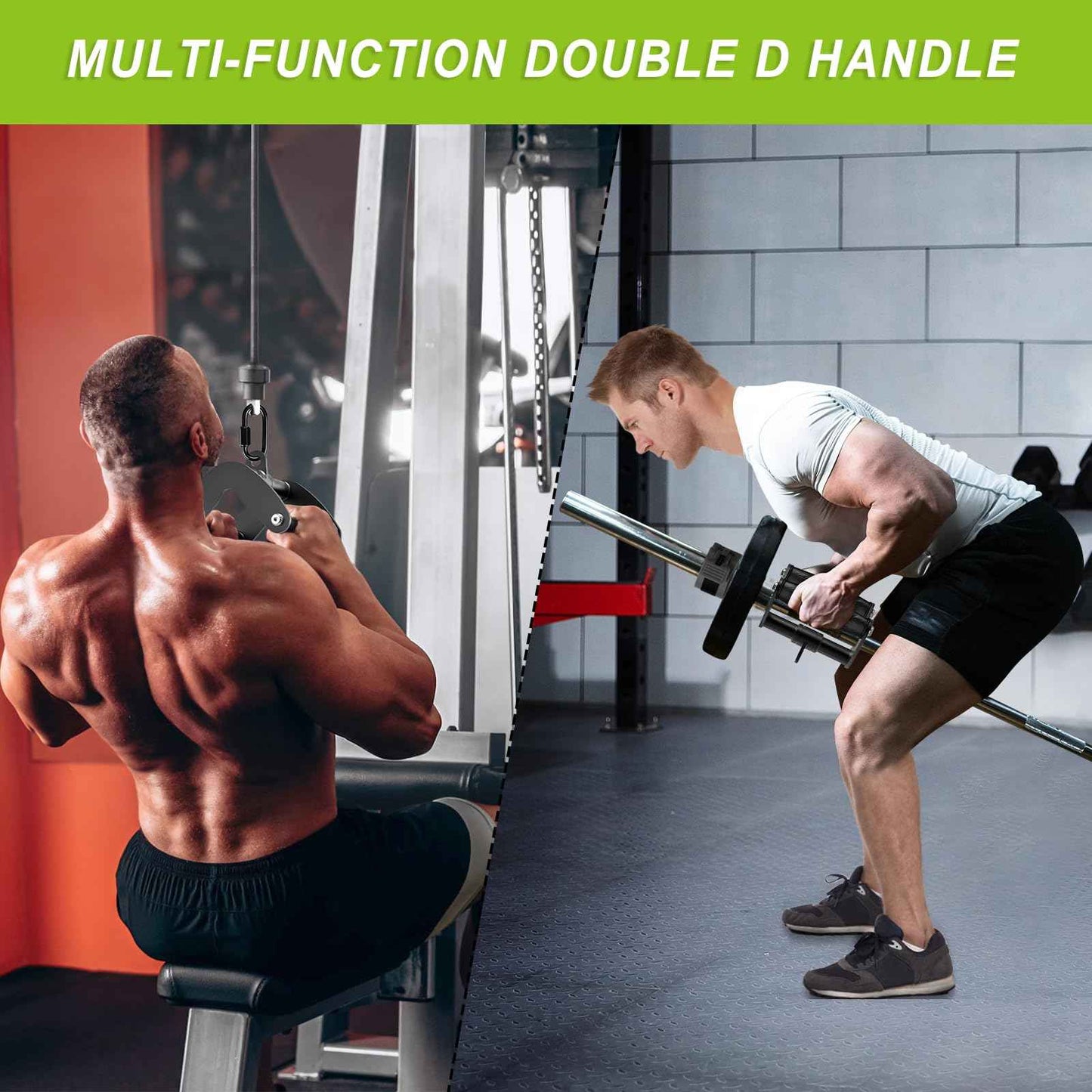 SELEWARE Cable Machine Attachment - Heavy Duty Home Gym Accessories Including 36" Tricep Rope, 32" LAT Pulldown Bars, 18" LAT Pulldown Straight Bar, Ankle Strap, 2 D Handles, and Double D Handle