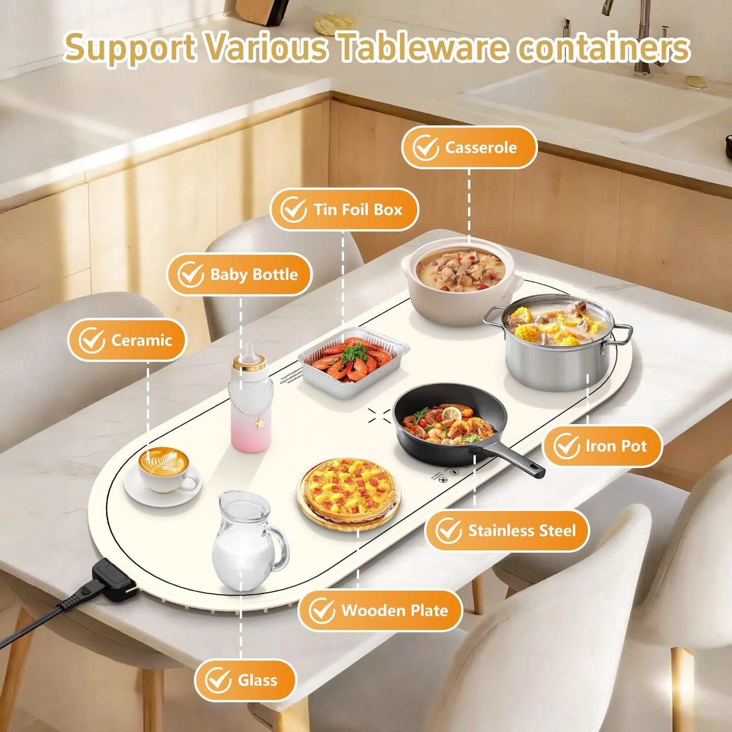 Warming Mat for Food Extra Large,36x16 Food Warming Mats for Countertop,Heating Mat for Food,Silicone Food Warmer Mat,Food Warmers for Parties Buffet,Warming Trays for buffets Party