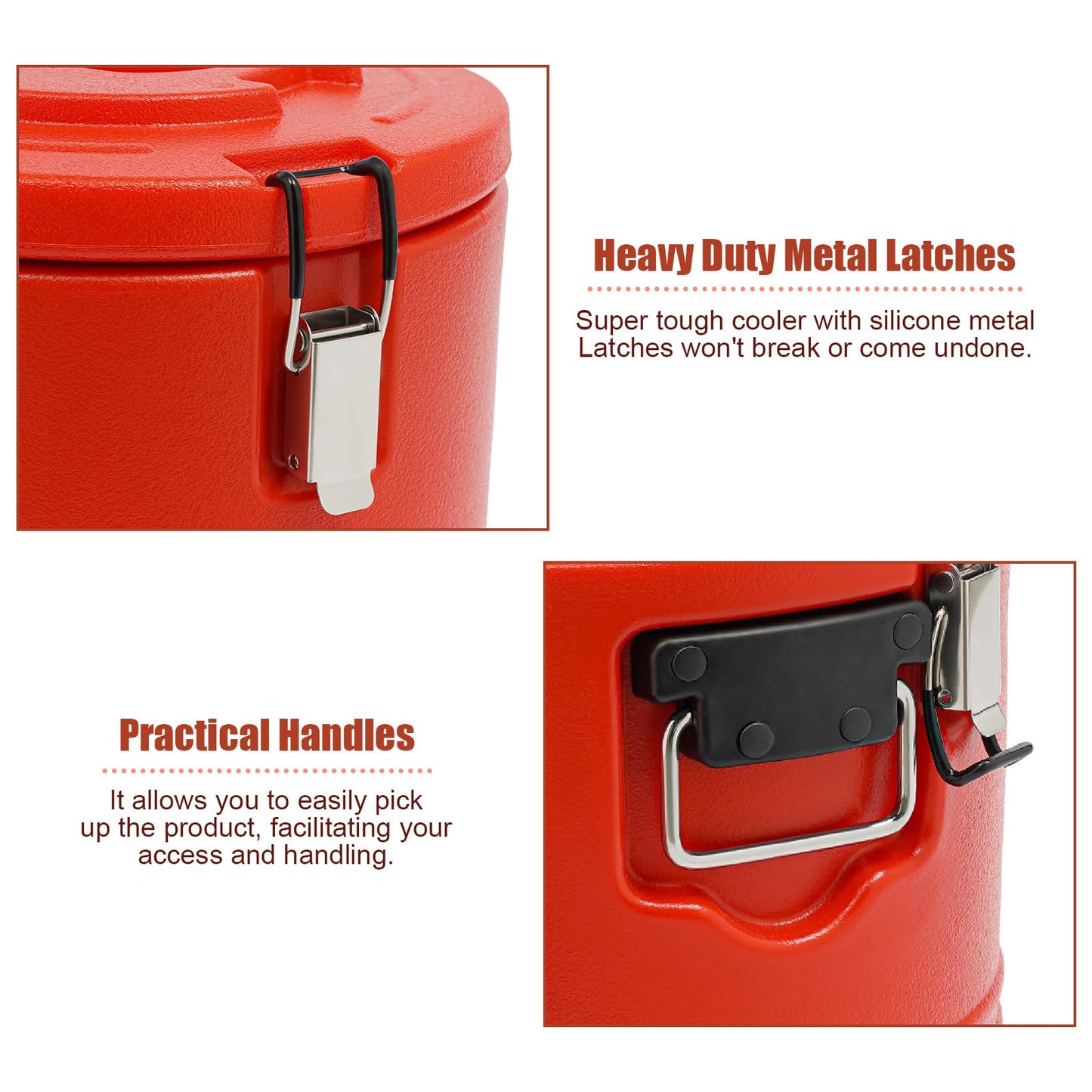 Bulelula 15.9QT Insulated Soup Container 4 Gallon Commercial Food Warmer for Hot&Cold Food, Hot Box for Catering, Food Cooler Soup Carrier for Restaurant, Canteen 6H Insulation Time (Red)
