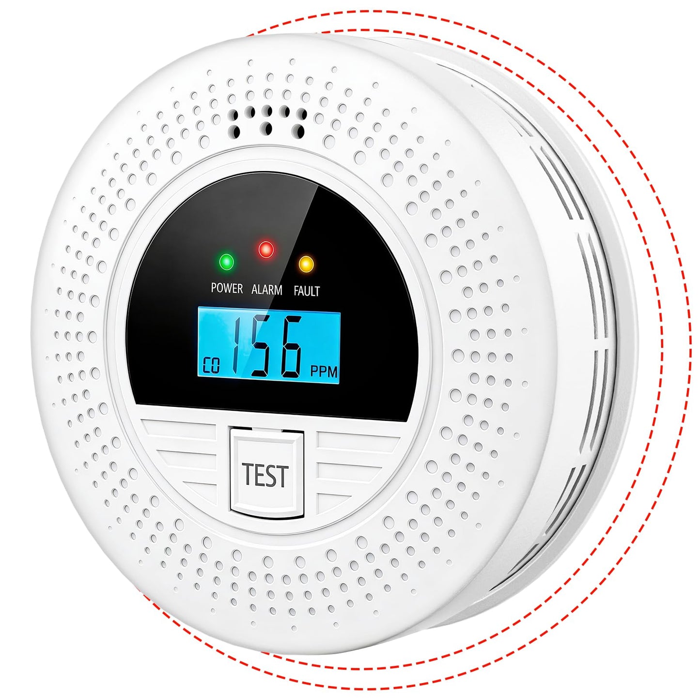 1-Pack Interconnected Smoke and Carbon Monoxide Detector, Test Button & Replaceable Battery, Smoke and CO Alarm for Home, Hallways, Bedroom, Reliable Alert