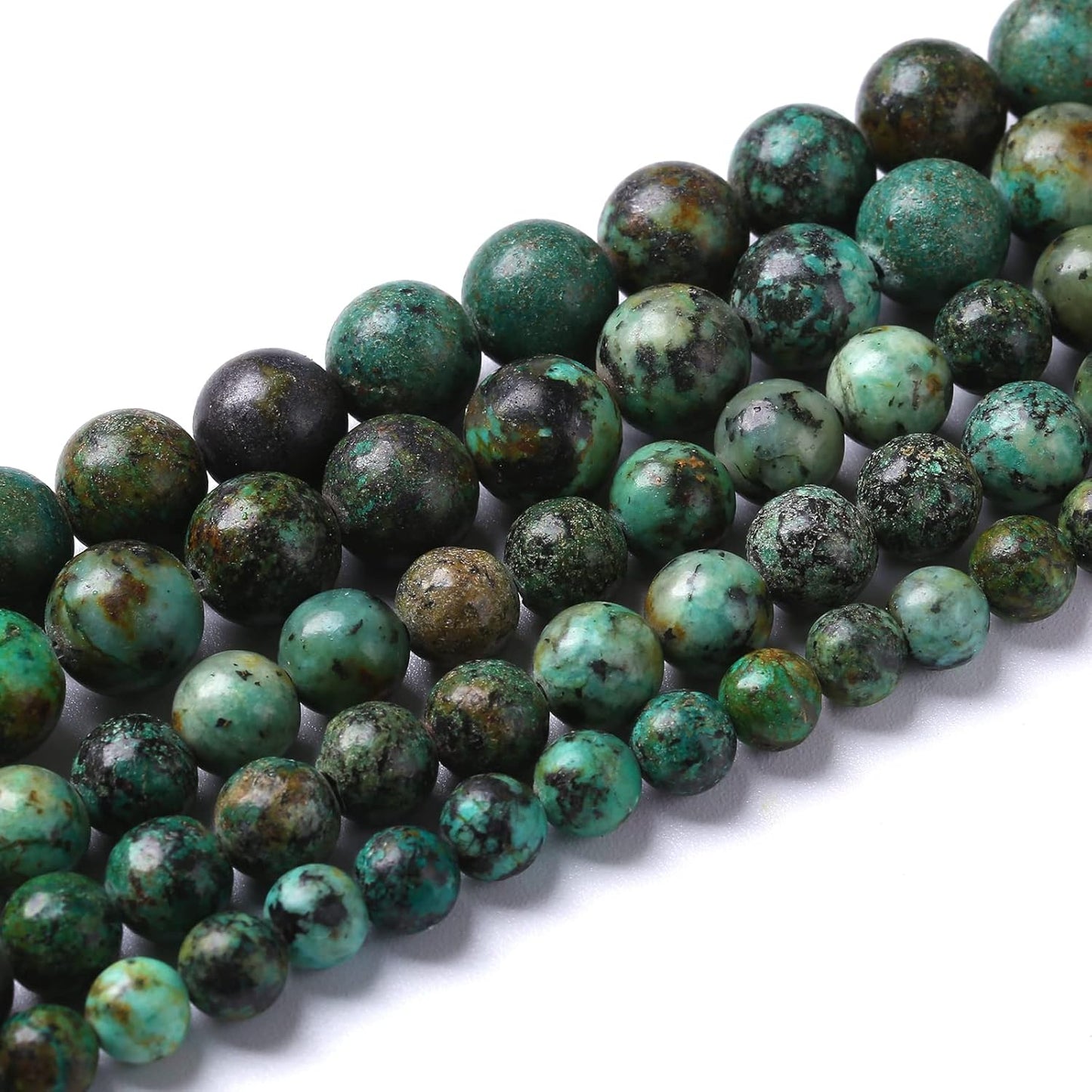 10mm 38pcs Natural African Turquoise Stone Beads for Jewelry Making Round Loose Gemstone Beads DIY Bracelet Necklace Earrings