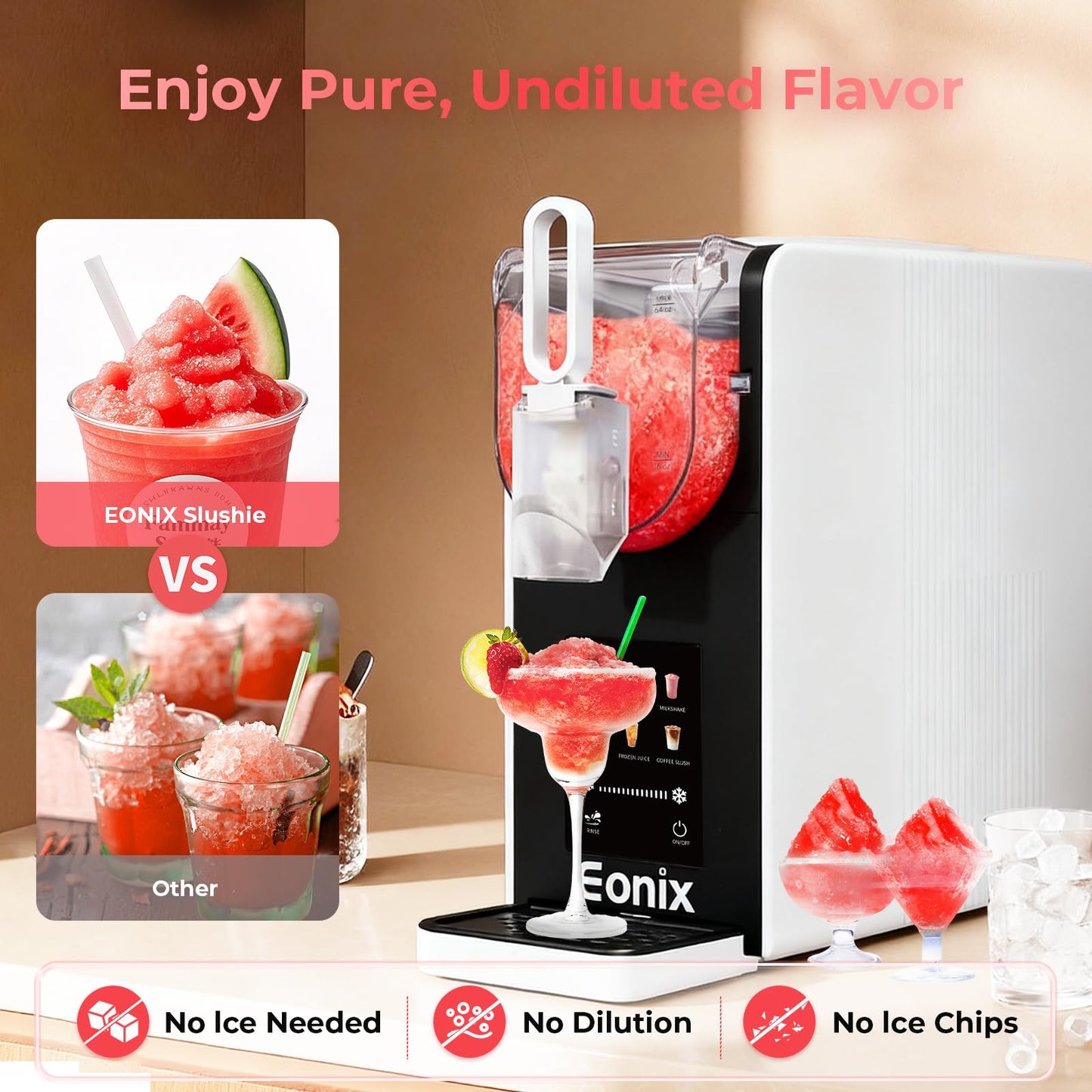 Slushie Machine No Ice Needed,64OZ Slushy Machine for Home with Auto-Clean Function,Commercial Frozen Drink Maker,6 Pre-Set Programs,LED Display,Frozen Margaritas,Frappés,Milkshake ﻿