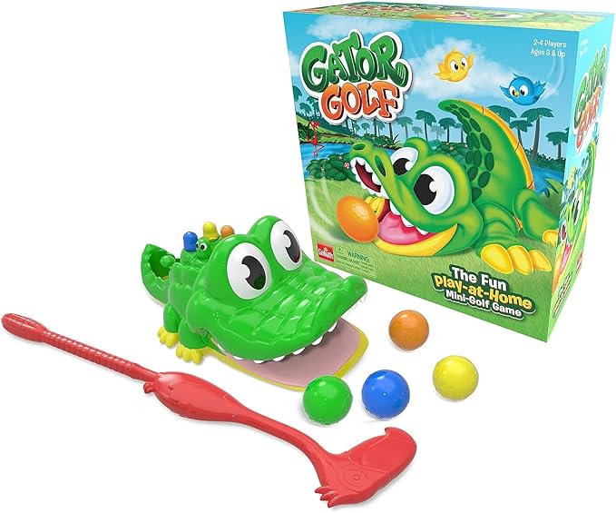 Gator Golf - Putt The Ball into The Gator's Mouth to Score Game by Goliath, Single, Gator Golf, 27 x 27 x 12.5 cm for age ...
