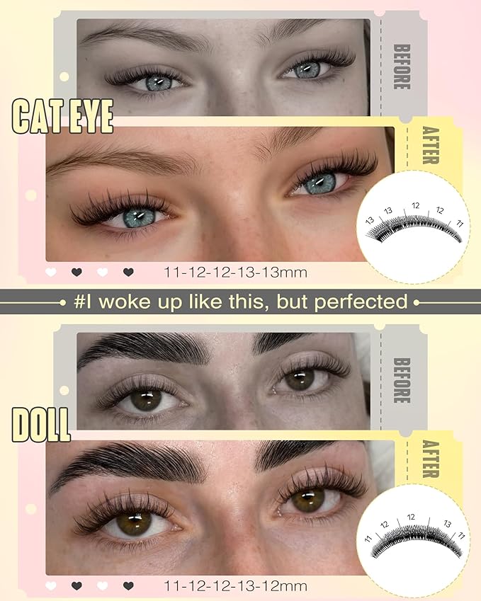 Natural Lash Clusters Wispy Manga Eyelash Clusters Fairy Lash Extension C Curl Cluster Eyelashes Extensions 180pcs