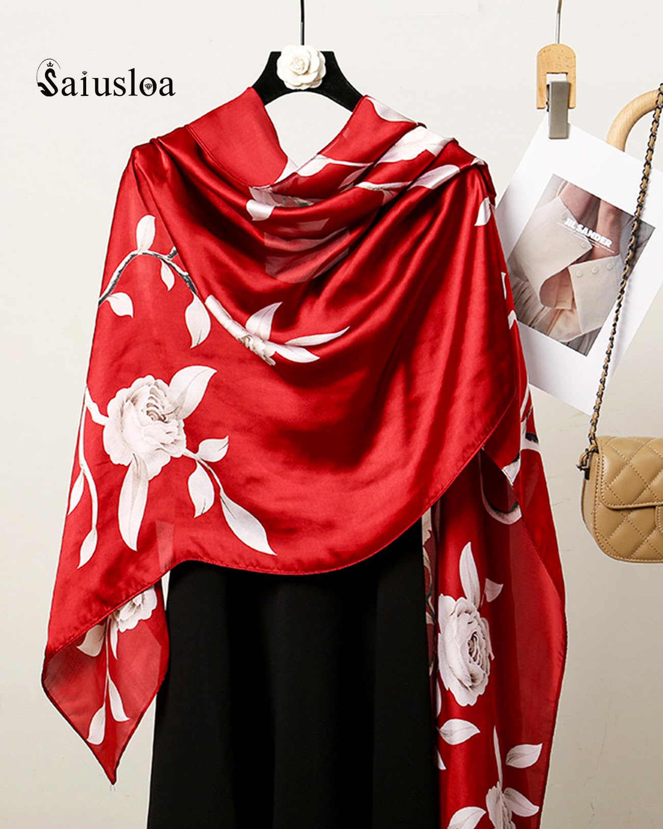 Dress Scarves Shawl Wraps Long Silky Scarf for Women Dressy Fashion Lightweight for Decorative Formal Evening Gowns-1001