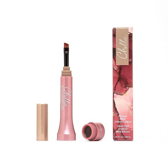 Chella Eyebrow Cream, Elegant Ebony - Vegan, Cruelty Free, Paraben Free, Gluten Free Eyebrow Pomade Makeup - Long Wearing, Velvet Consistency, Water Proof