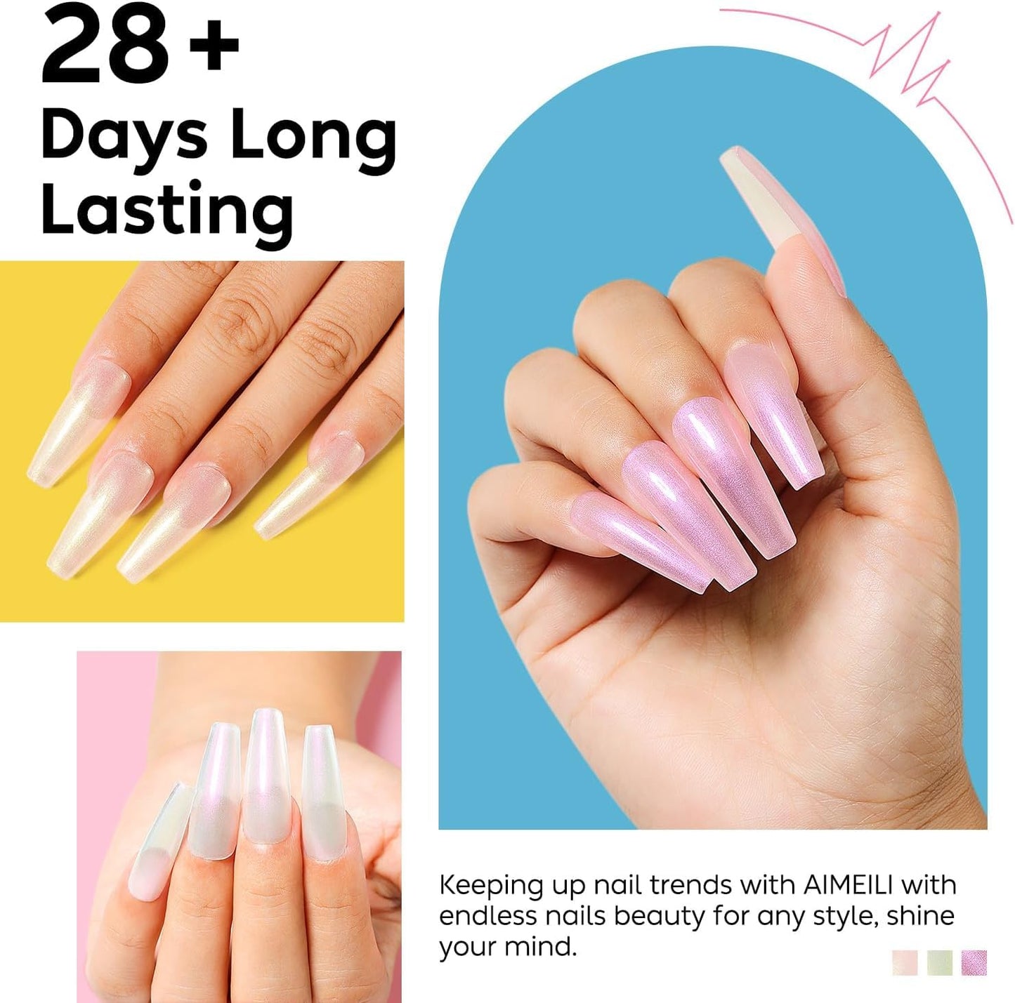 AIMEILI Gel Nail Polish Soak Off U V LED Hema Free Pearl Gel Polish Colors for Nail Art DIY Gel Nail 6 x 8 ML-Kit Set 43