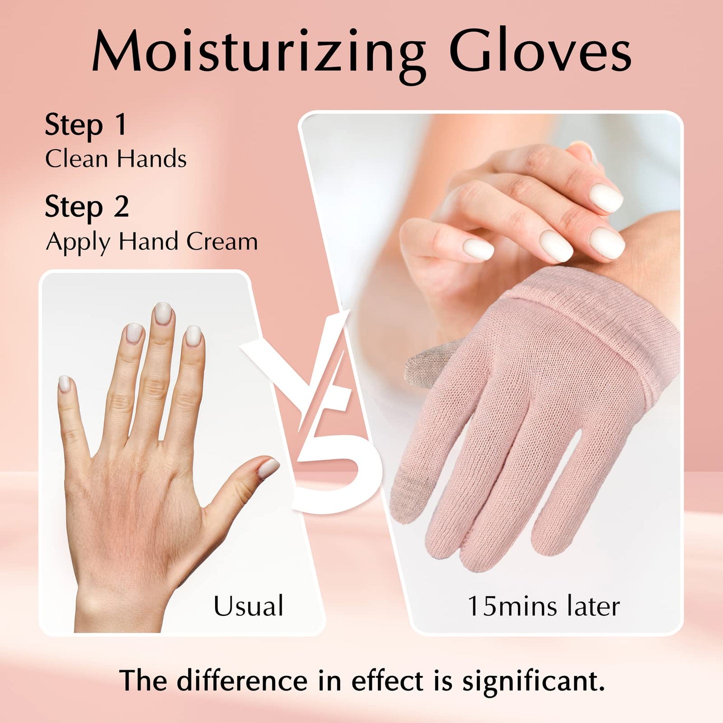 Evridwear Beauty Cotton Gloves with Touchscreen Fingers for SPA, Eczema, Dry Hands, Hand Care, Day and Night Moisturizing, 3 Siz