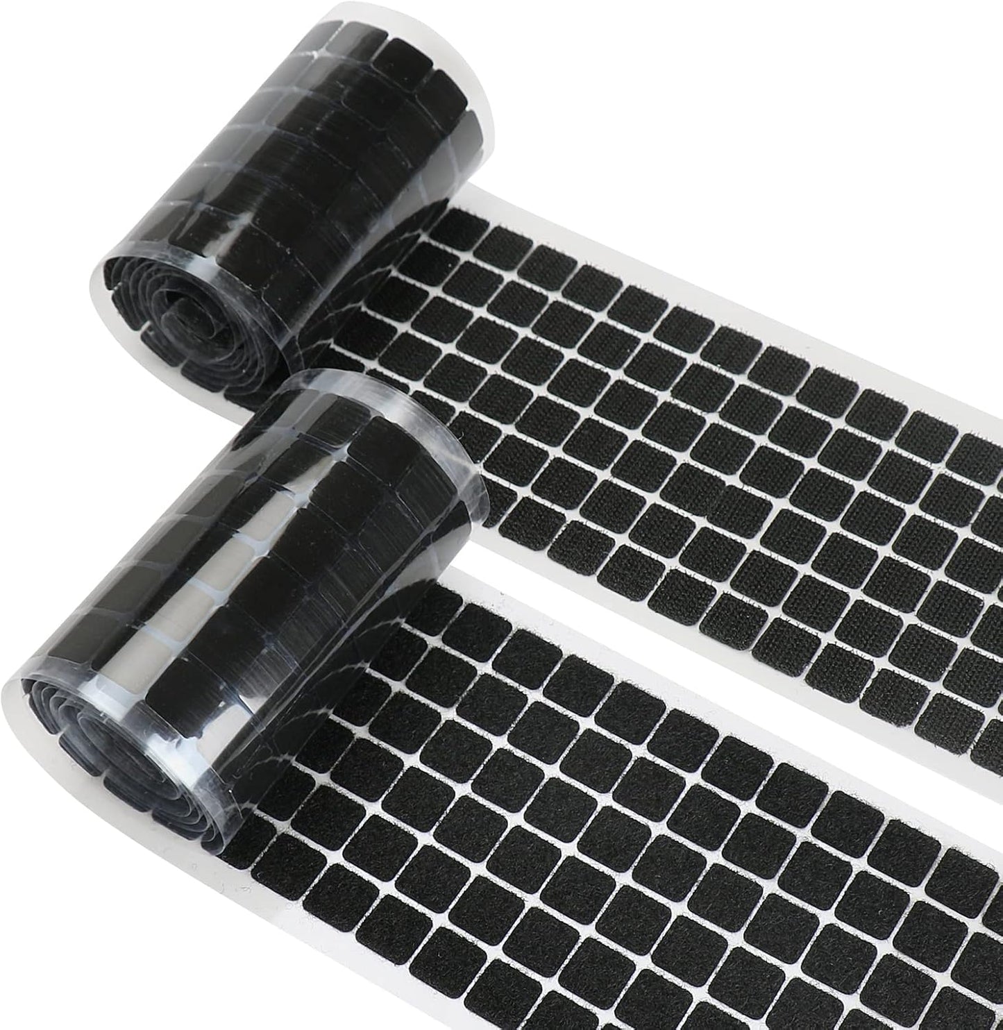 Self Adhesive Dots, 0.59 Inch Diameter 1100pcs(550Pairs) Strong Sticky Hook Tapes, Square Adhesive Back Loop Nylon Strips with Waterproof Fastener,Perfect for School Classroom,Office,DIY-Black
