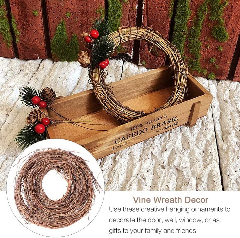 DIY Crafts Natural Grapevine Twig Garland Wreaths Decor 15-Feet for Wedding House Holiday Door Wall Decor (2PCS Green)