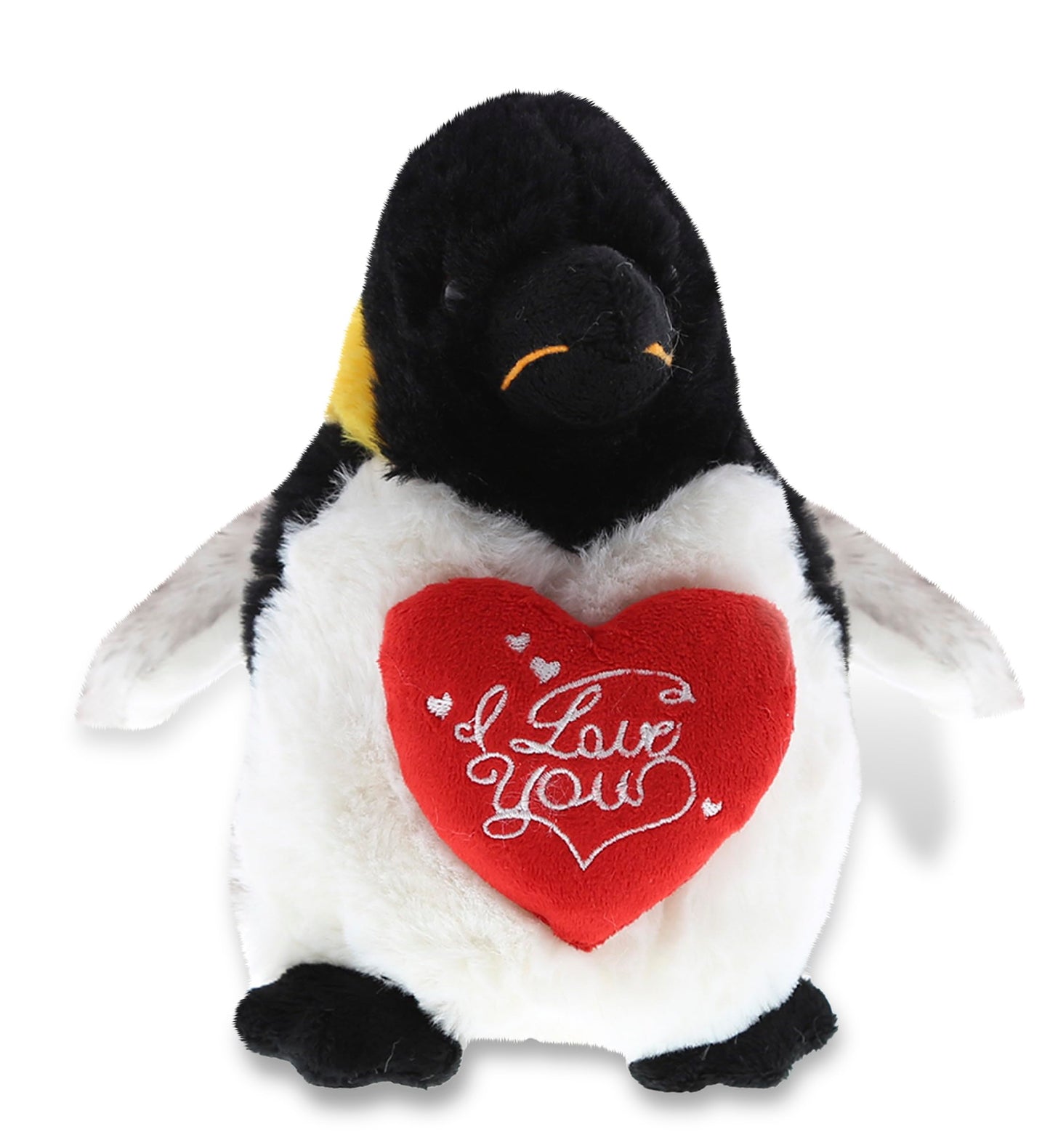 DolliBu I Love You Valentine Plush Emperor Penguin - Cute Stuffed Animal with Red Heart and Name Personalization Gift for Valentines Day, Birthday, Anniversary, Romantic Date - 7 Inches